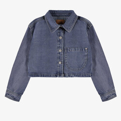 Souris Mini Shortened medium blue denim shirt (3-10ans)