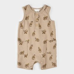 Petit Lem Monkey Print Sleeveless Romper (3/24m)