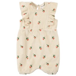 Miles the label Orange print terry romper (3/24m)