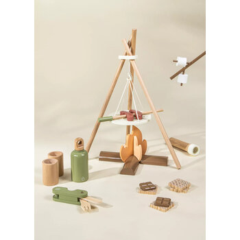 Coco Village Ensemble de jeu de camping en bois (3+)