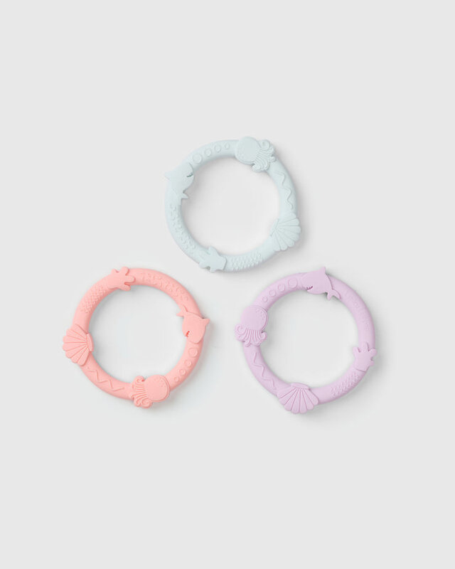 Loulou Lollipop Ensemble d'anneaux de dentition - Shell pink