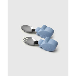 Loulou Lollipop Learning Utensils Set - Smiley Sharks