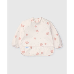 Loulou Lollipop Long Sleeve Bib - Pink Seashells