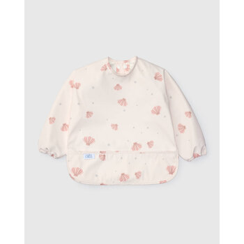 Loulou Lollipop Long Sleeve Bib - Pink Seashells