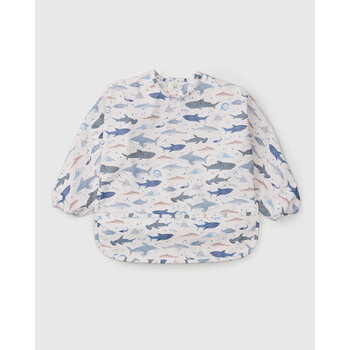 Loulou Lollipop Long Sleeve Bib - Smiley Sharks