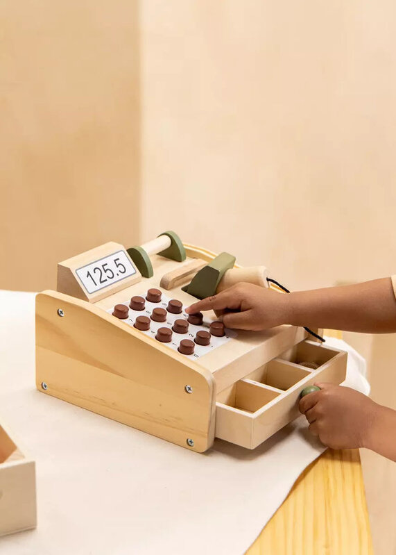 Coco Village Caisse enregistreuse en bois (3+)
