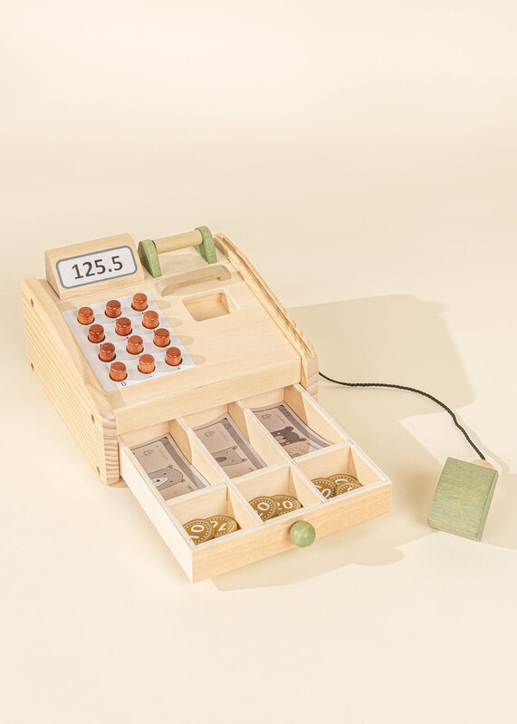 Coco Village Caisse enregistreuse en bois (3+)