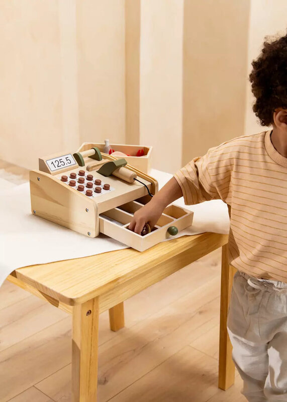 Coco Village Caisse enregistreuse en bois (3+)