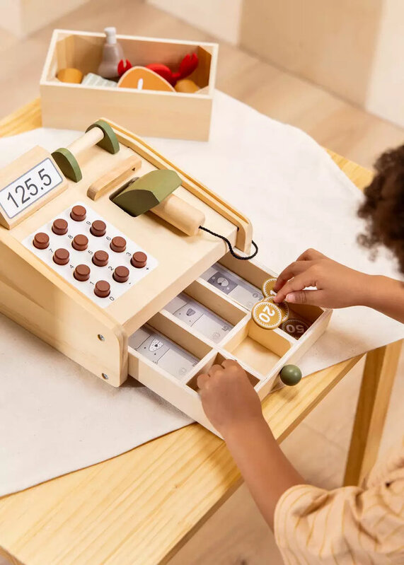 Coco Village Caisse enregistreuse en bois (3+)