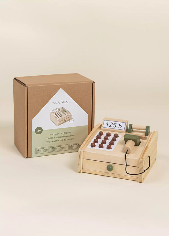 Coco Village Caisse enregistreuse en bois (3+)