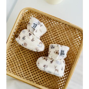 Bébé Ô chaud Pantoufles à velcro - Ours Boho