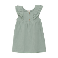 En-fant Robe à volants avec bouton avant en mousseline - Sage  (2-10ans)