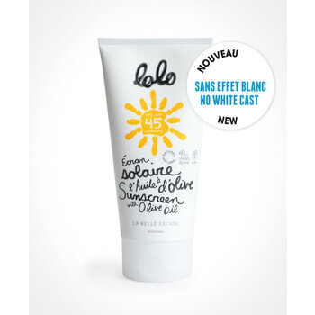 Lolo Écran solaire à l'huile d'olive 150g (Nouveau Sans effet blanc)