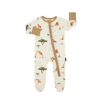 Belan . J Footed Zipper Sleeper - Safari