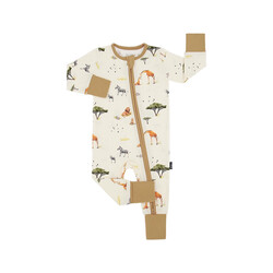 Belan . J Footless Sleeper with Fold-over Cuffs - Safari