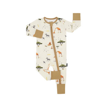 Belan . J Footless Sleeper with Fold-over Cuffs - Safari