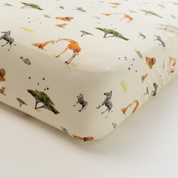 Belan . J Bamboo Crib Sheet - Safari