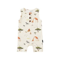 Belan . J Sleeveless Shortall Romper - Safari
