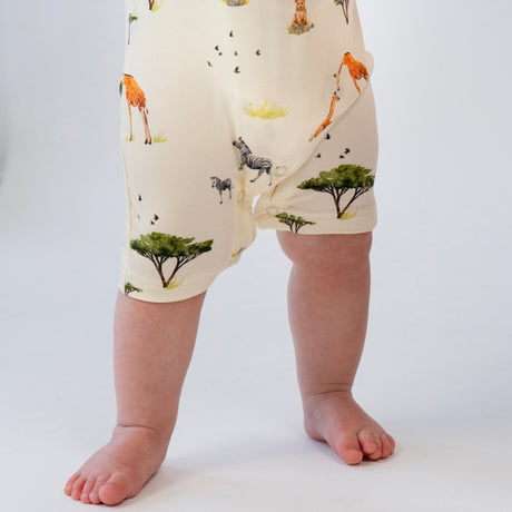 Belan . J Barboteuse sans manches en bambou - Safari