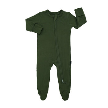 Belan . J Footed Zipper Sleeper - Forest Green