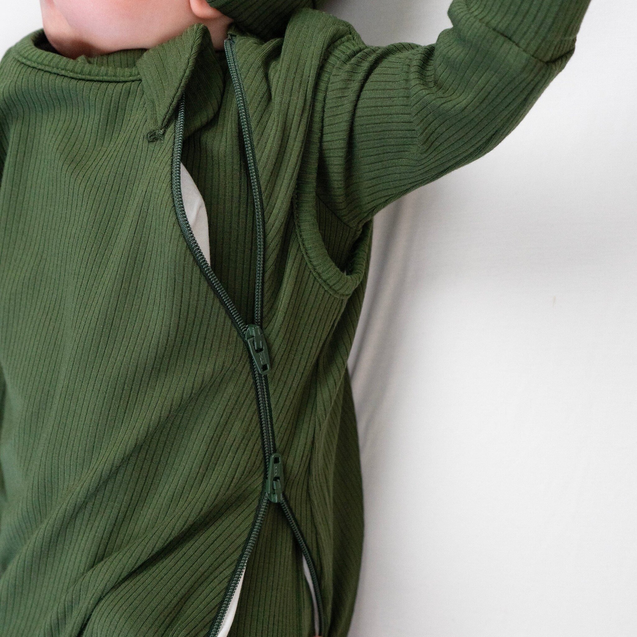 Belan . J Sac de couchage 1.0 TOG en bambou côtelé - Forest green