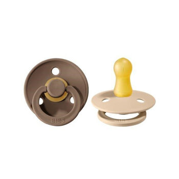 Bibs BIBS Pacifier Original COLOUR Latex 2 PK Dark Oak / Vanilla
