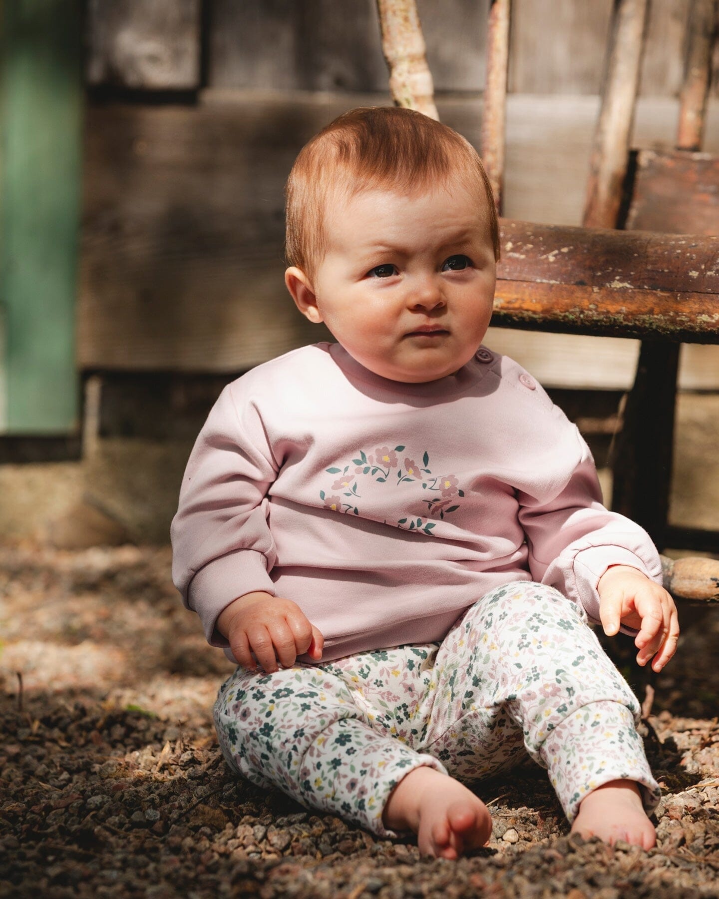Deux Par Deux Ensemble pantalon évolutif et haut à manches longues mauve neutre en coton biologique (3m/24m)