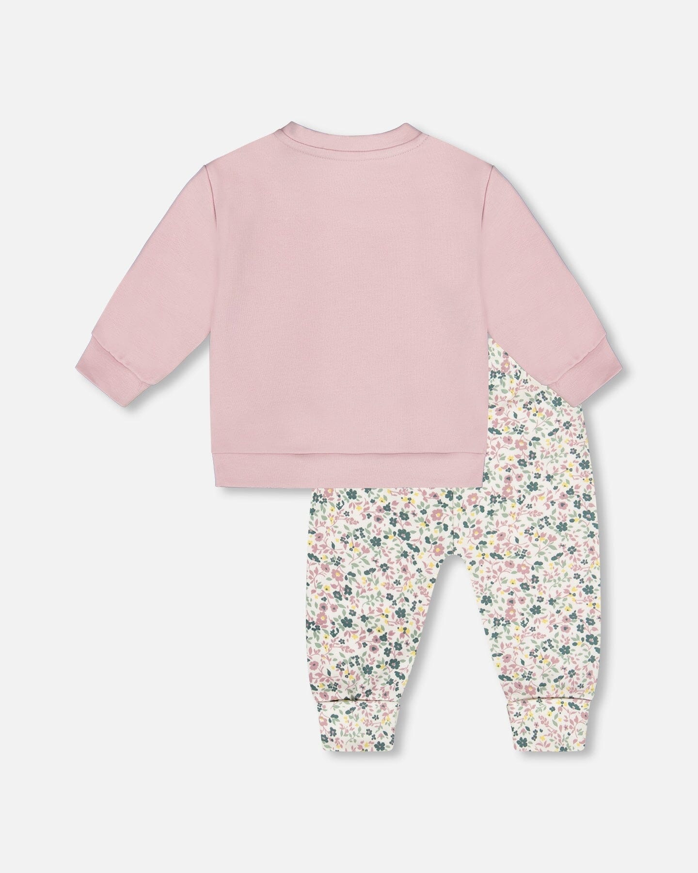 Deux Par Deux Ensemble pantalon évolutif et haut à manches longues mauve neutre en coton biologique (3m/24m)