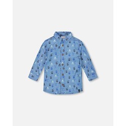 Deux Par Deux Chemise à manches longues en denim bleu (2ans/6ans)
