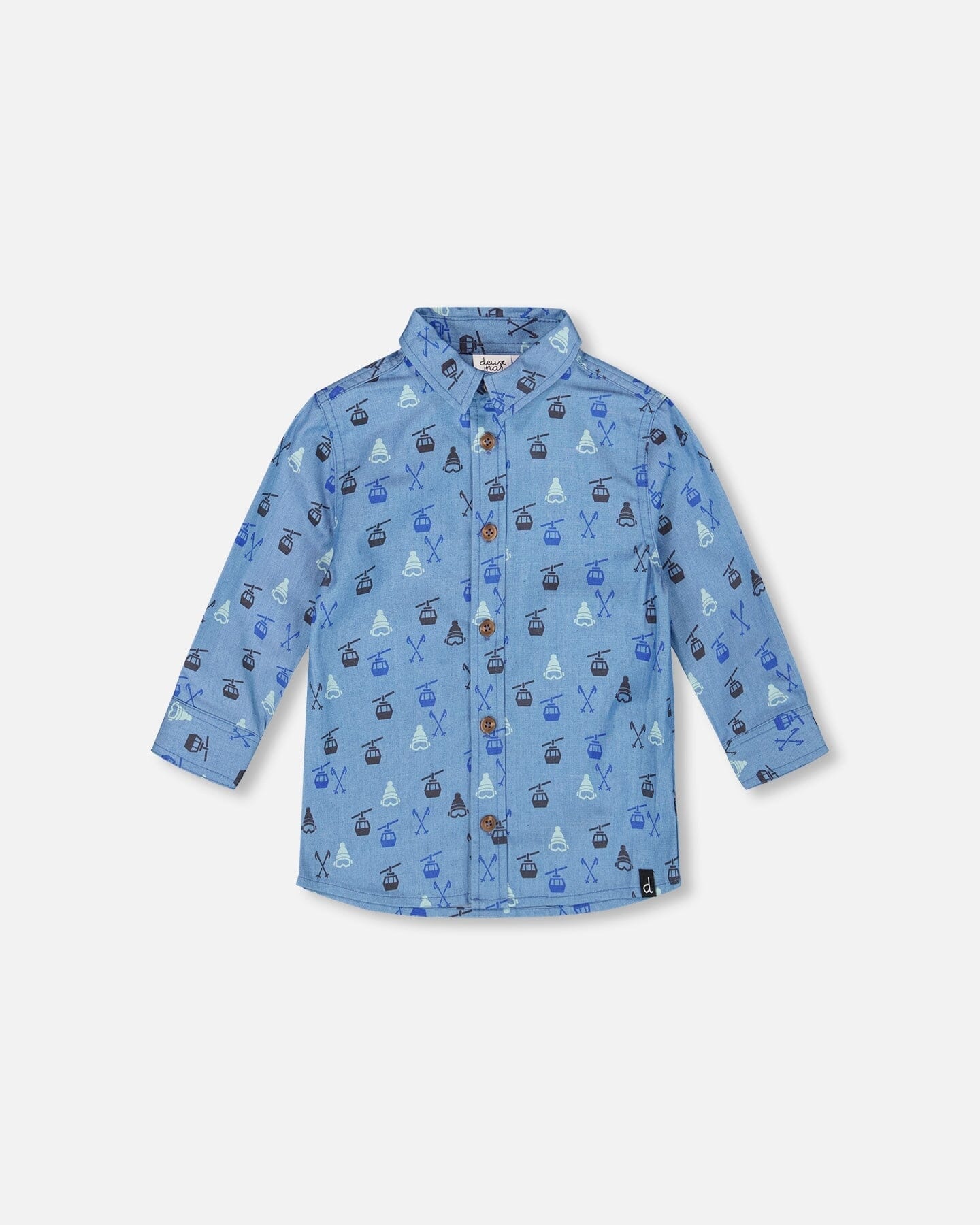 Deux Par Deux Chemise à manches longues en denim bleu (2ans/6ans)