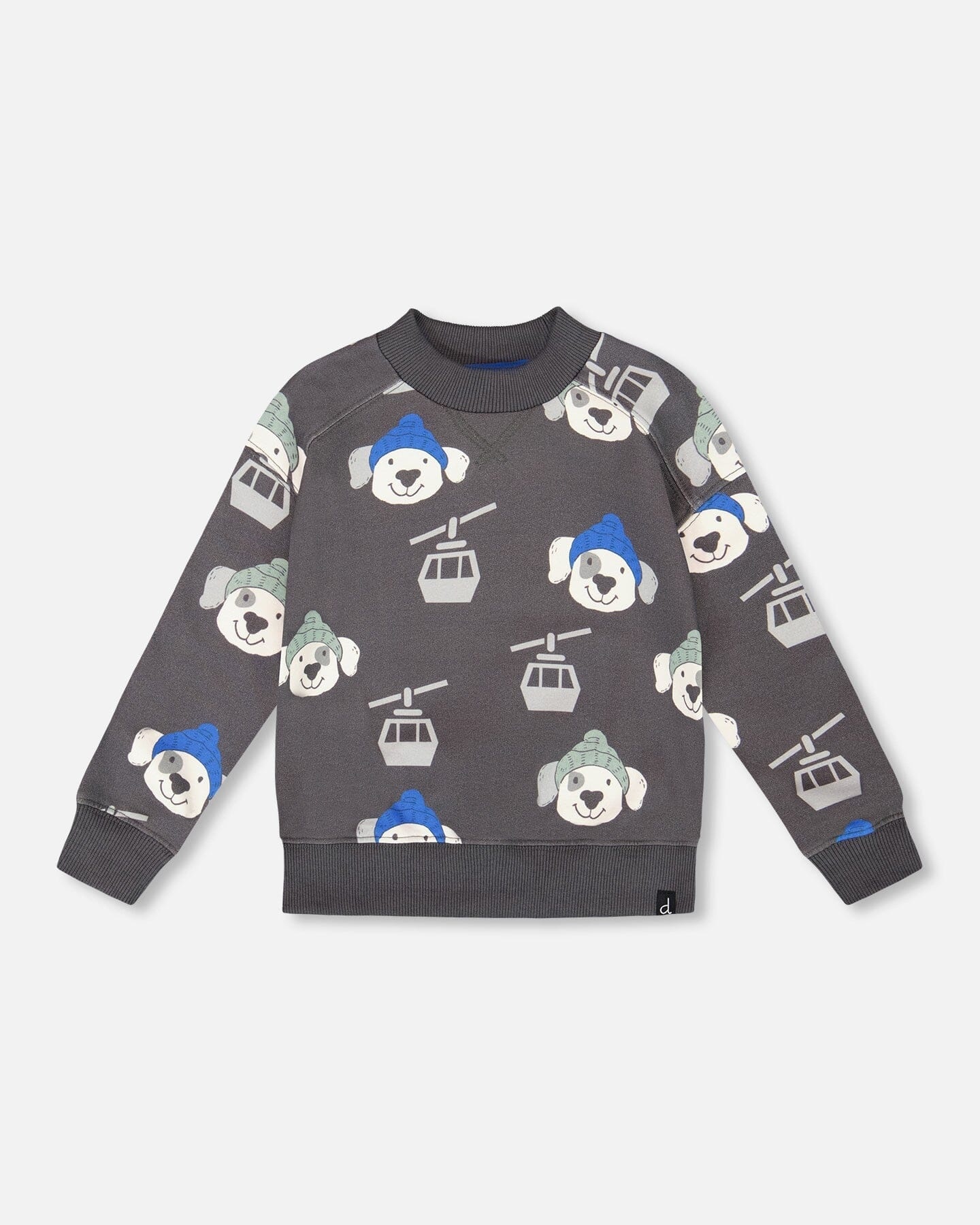 Deux Par Deux Pull en molleton gris imprimé chiens (12m/4ans)