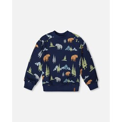 Deux Par Deux Sweat en molleton marine imprimé animaux (2ans/5ans)