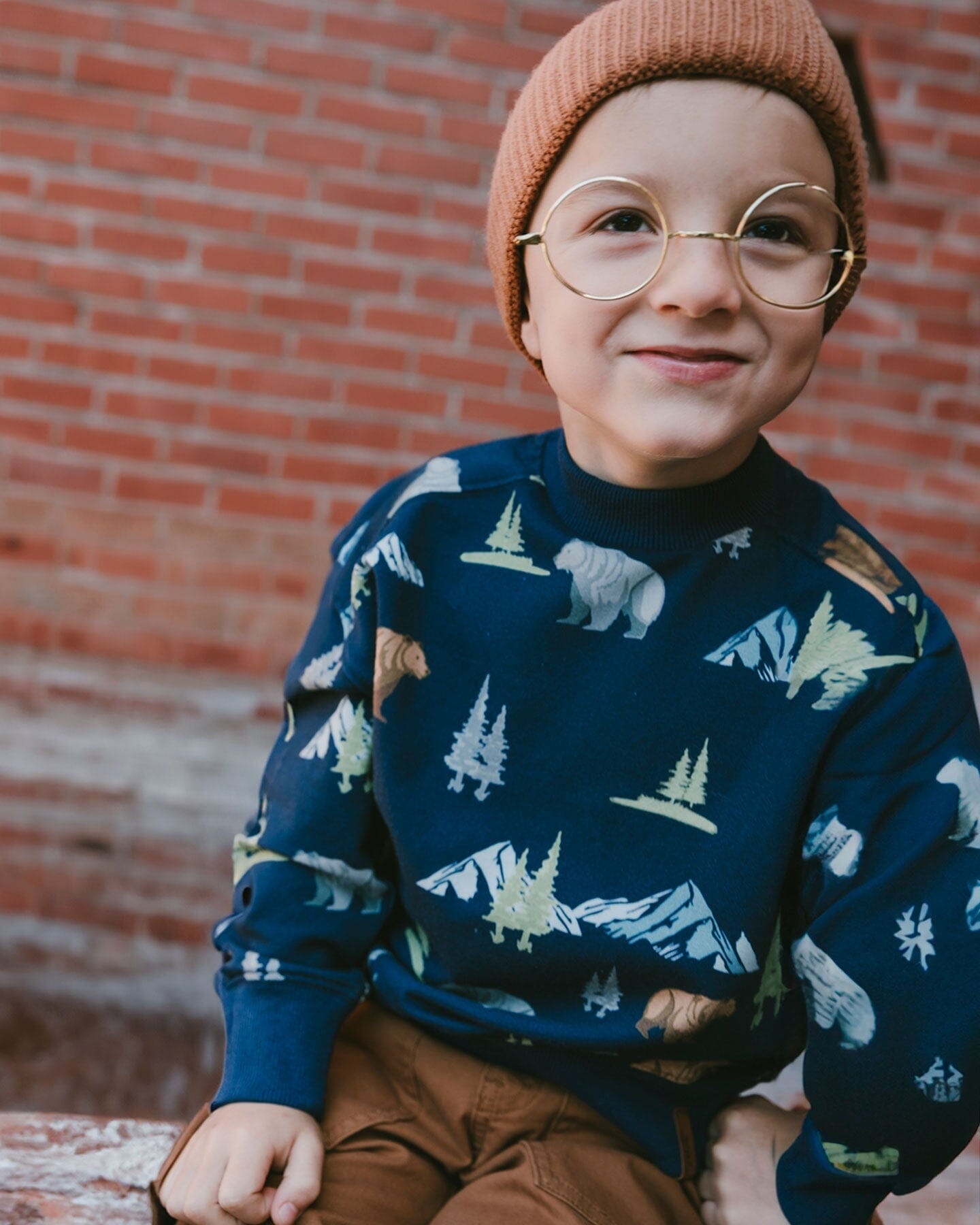 Deux Par Deux Sweat en molleton marine imprimé animaux (2ans/5ans)