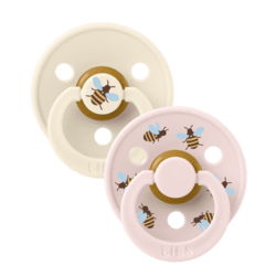 Bibs Ensemble de 2 suces 0-6 mois en latex - Bumblebee Ivory mix
