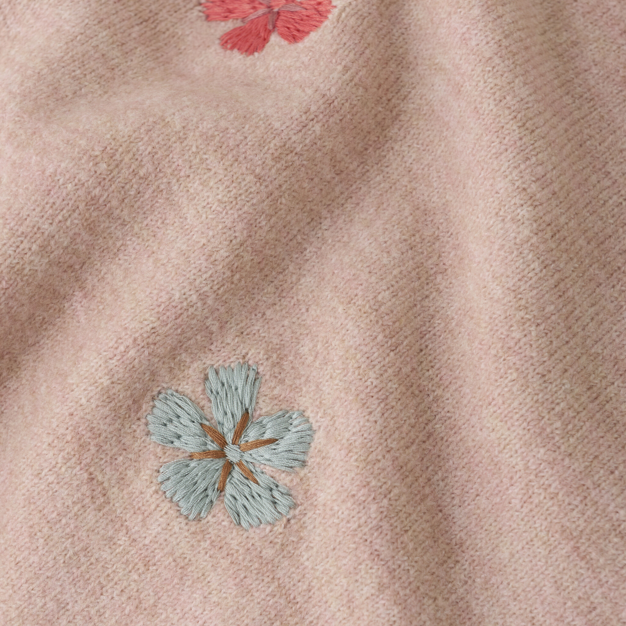 minymo Pull en tricot avec fleurs - Vieux rose (2ans/8ans)