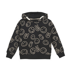 minymo Sweatshirt à capuche emoji - Noir (2ans/8ans)