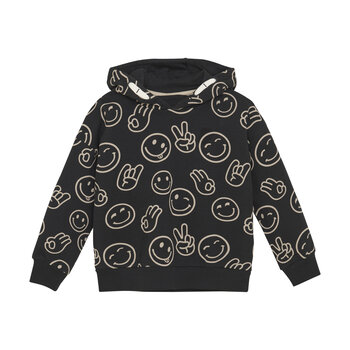 minymo Sweatshirt à capuche emoji - Noir (2ans/8ans)