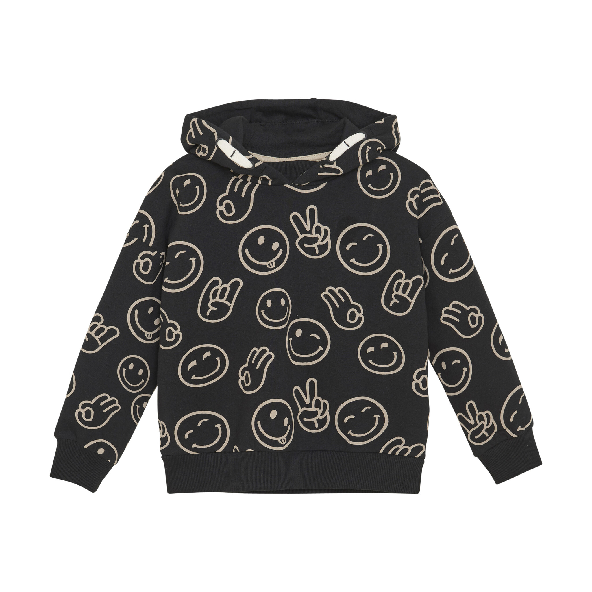 minymo Sweatshirt à capuche emoji - Noir (2ans/8ans)