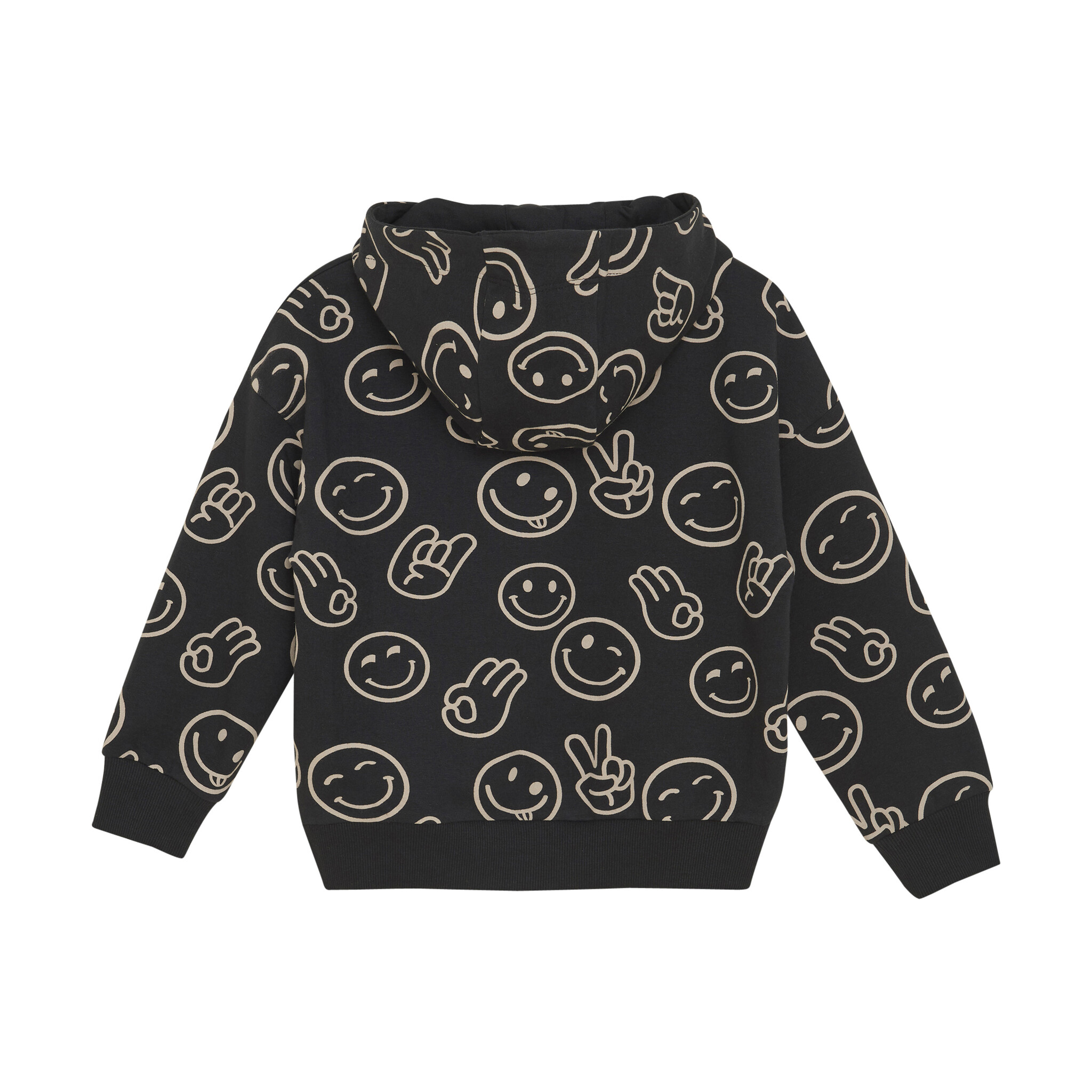 minymo Sweatshirt à capuche emoji - Noir (2ans/8ans)
