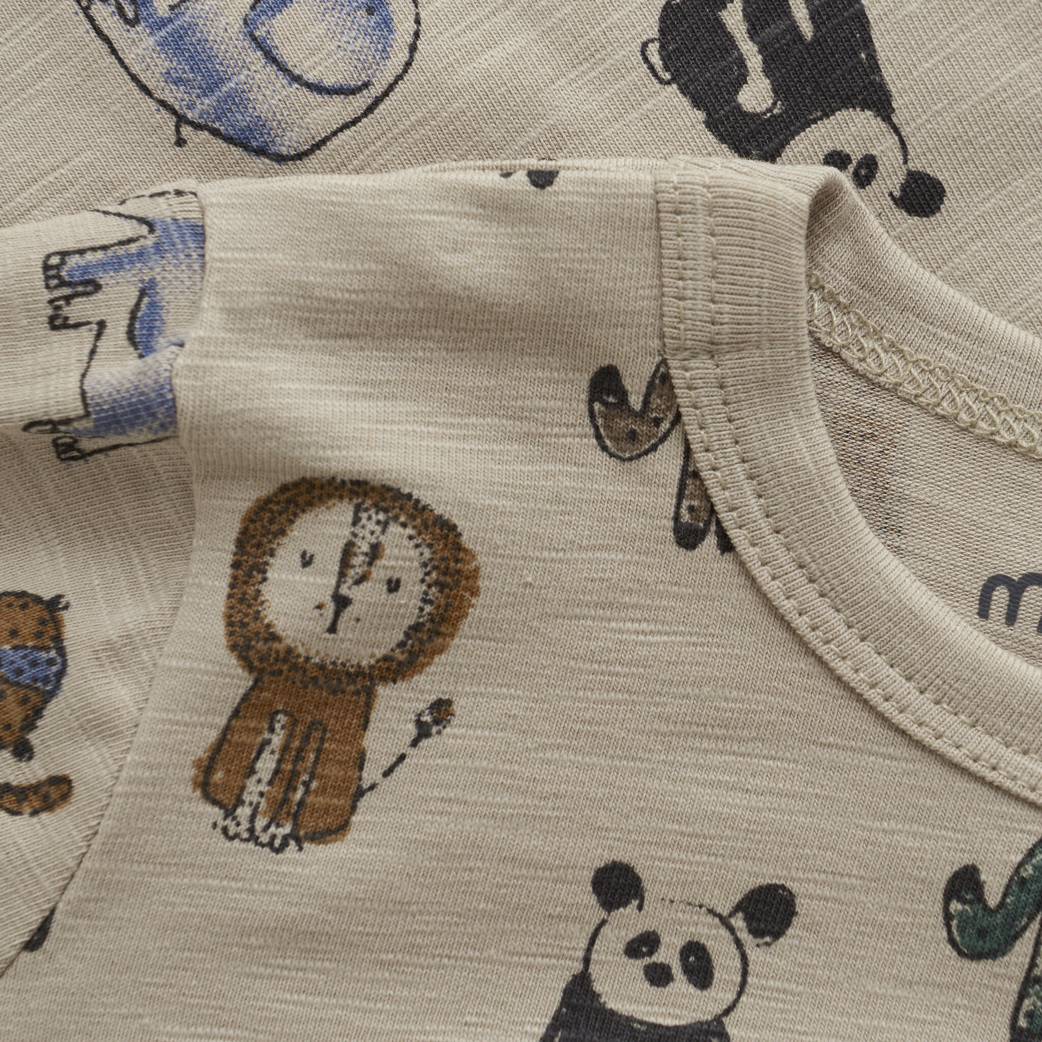 minymo T-shirt à manches longues imprimés d'animaux - Beige (12m/24m)