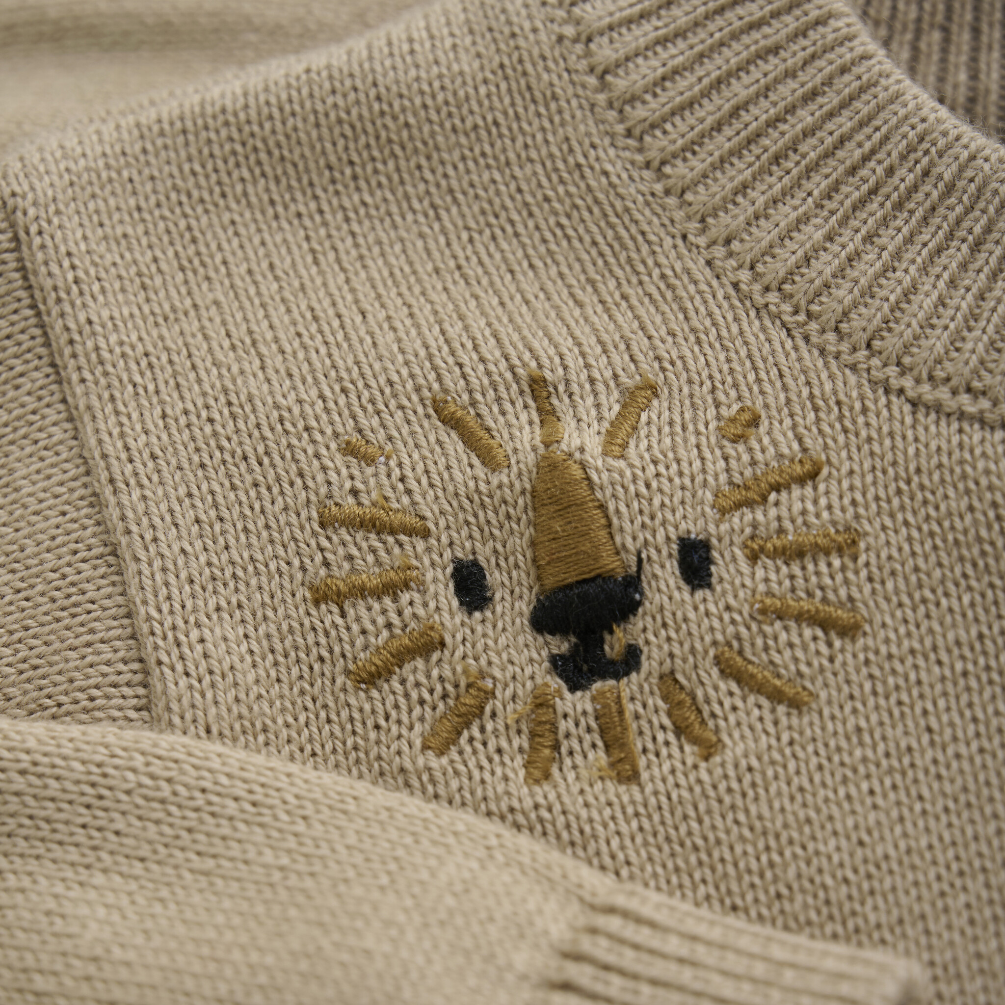 minymo Cardigan en tricot lion - Beige (NB/9m)