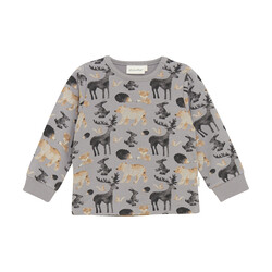 minymo T-shirt à manche longue animaux de la forêt - Gris (12m/24m)