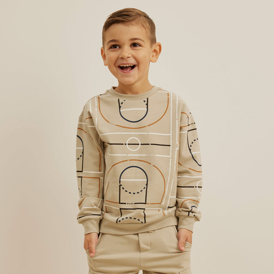 Miles the label Chandail avec imprimé Gymnase - Green Dusty (2ans/8ans)