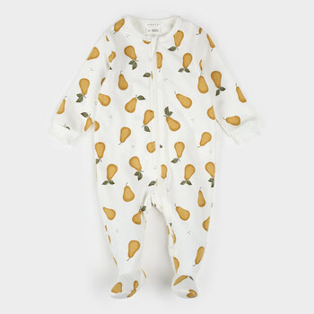 Petit Lem Pear Print on Off-White Sleeper (NB/24m)