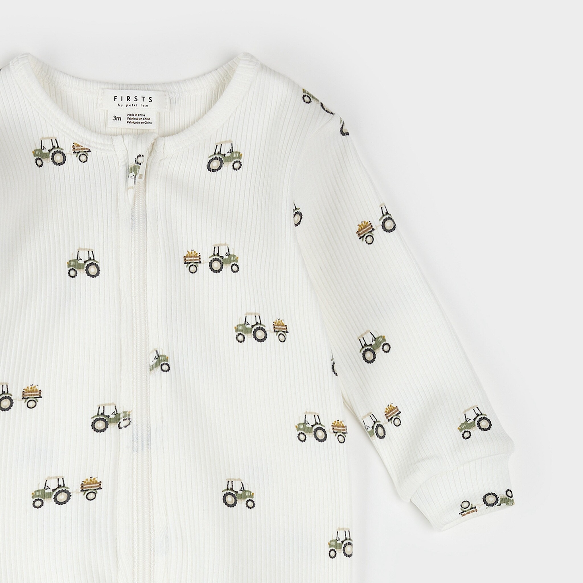 Petit Lem Dormeuse blanc cassé à imprimé de camions à poires (NB/24m)