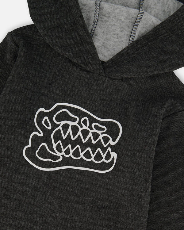 Deux Par Deux Long Sleeve Super Soft Brushed Jersey Hooded Tee Black (4y/7y)