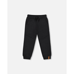 Deux Par Deux Fleece Sweatpants With Pockets Black (4y/8y)