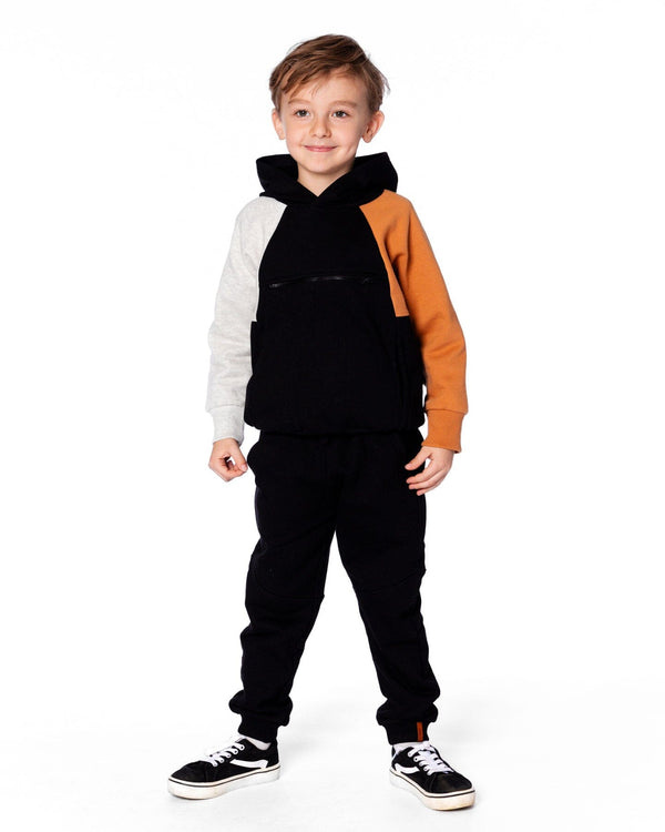 Deux Par Deux Fleece Sweatpants With Pockets Black (4y/8y)