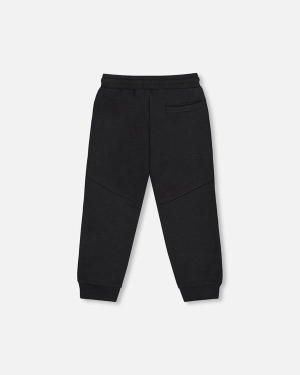 Deux Par Deux Fleece Sweatpants With Pockets Black (4y/8y)