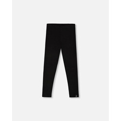 Deux Par Deux Super Soft Ribbed Leggings Black (12m/10y)